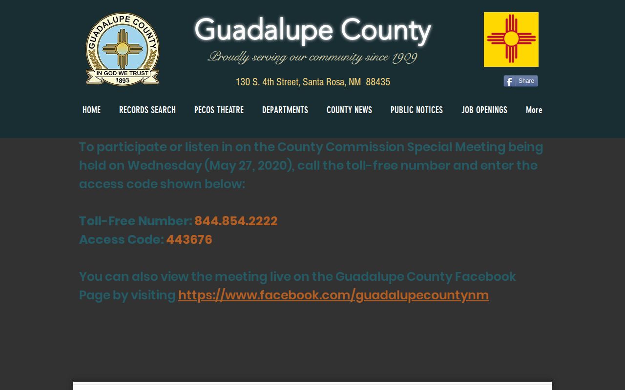 Guadalupe County Sheriff’s Department official contact page